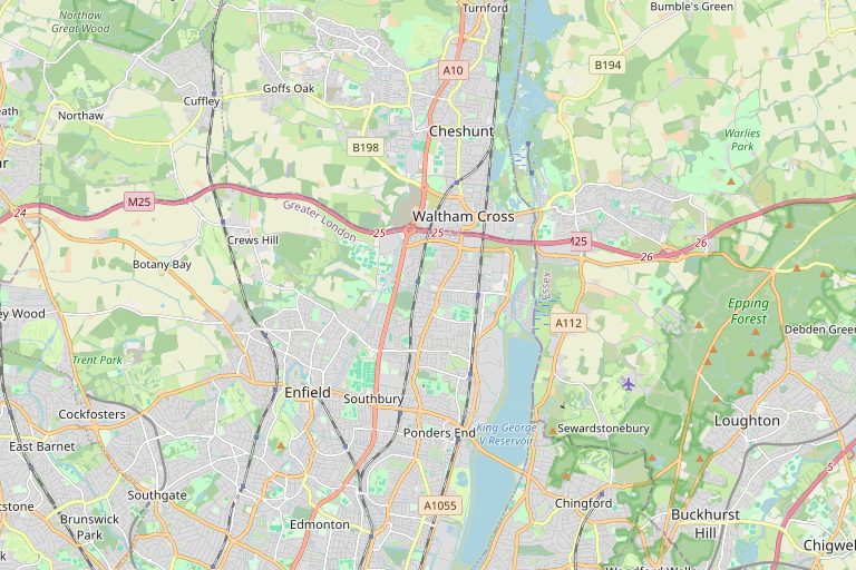 Map of Enfield and the surrounding area